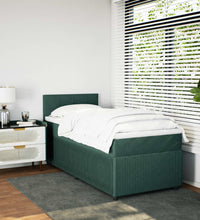Boxspringbett mit Matratze Dunkelgrün 90x200 cm Samt