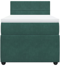 Boxspringbett mit Matratze Dunkelgrün 90x200 cm Samt