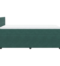 Boxspringbett mit Matratze Dunkelgrün 90x200 cm Samt
