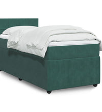 Boxspringbett mit Matratze Dunkelgrün 90x200 cm Samt