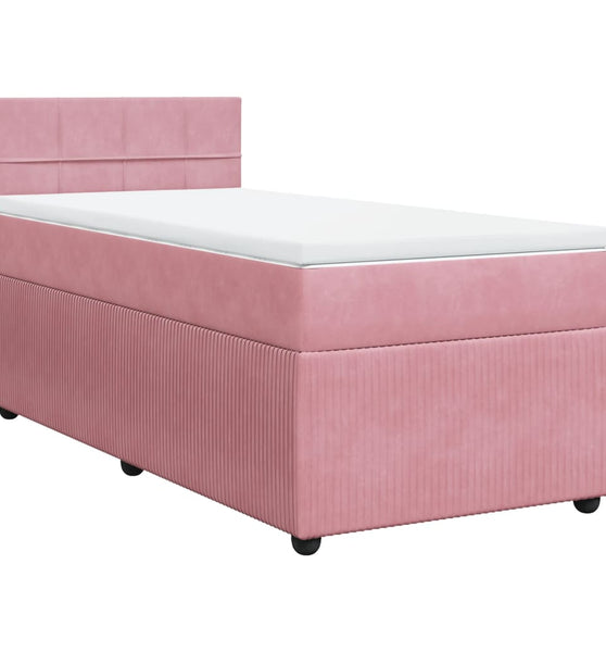Boxspringbett mit Matratze Rosa 90x200 cm Samt