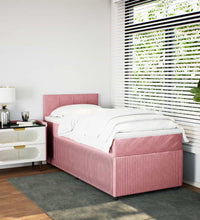 Boxspringbett mit Matratze Rosa 90x200 cm Samt