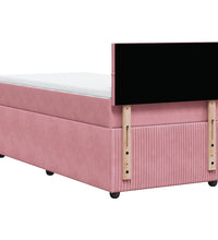 Boxspringbett mit Matratze Rosa 90x200 cm Samt