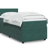 Boxspringbett mit Matratze Dunkelgrün 100x200 cm Samt