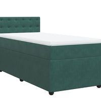 Boxspringbett mit Matratze Dunkelgrün 100x200 cm Samt
