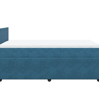Boxspringbett mit Matratze Blau 120x190 cm Samt
