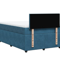 Boxspringbett mit Matratze Blau 120x190 cm Samt