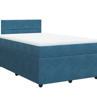 Boxspringbett mit Matratze Blau 120x190 cm Samt