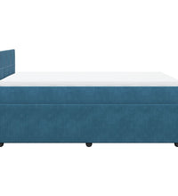 Boxspringbett mit Matratze Blau 120x190 cm Samt