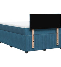 Boxspringbett mit Matratze Blau 120x190 cm Samt