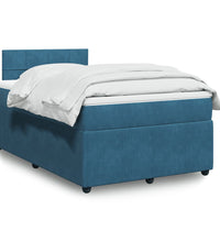 Boxspringbett mit Matratze Blau 120x190 cm Samt