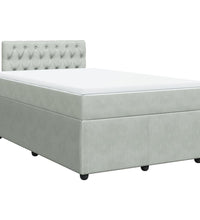 Boxspringbett mit Matratze Hellgrau 120x190 cm Samt