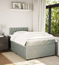 Boxspringbett mit Matratze Hellgrau 120x190 cm Samt