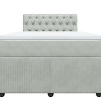 Boxspringbett mit Matratze Hellgrau 120x190 cm Samt