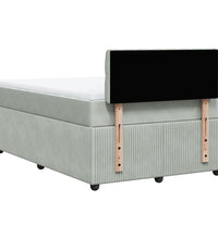 Boxspringbett mit Matratze Hellgrau 120x190 cm Samt