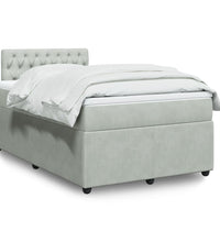 Boxspringbett mit Matratze Hellgrau 120x190 cm Samt