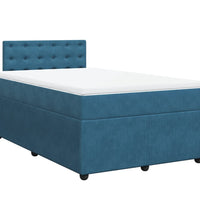 Boxspringbett mit Matratze Blau 120x190 cm Samt