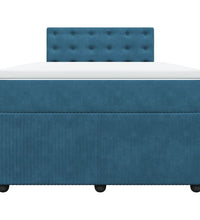Boxspringbett mit Matratze Blau 120x190 cm Samt