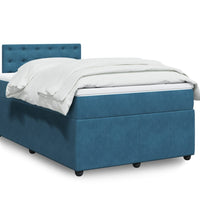 Boxspringbett mit Matratze Blau 120x190 cm Samt