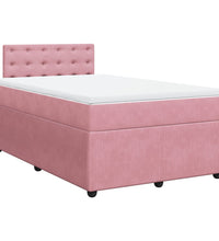 Boxspringbett mit Matratze Rosa 120x190 cm Samt