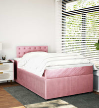 Boxspringbett mit Matratze Rosa 120x190 cm Samt