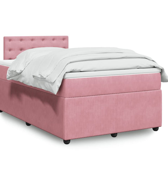 Boxspringbett mit Matratze Rosa 120x190 cm Samt
