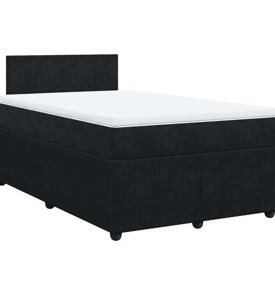 Boxspringbett mit Matratze Schwarz 120x200 cm Samt