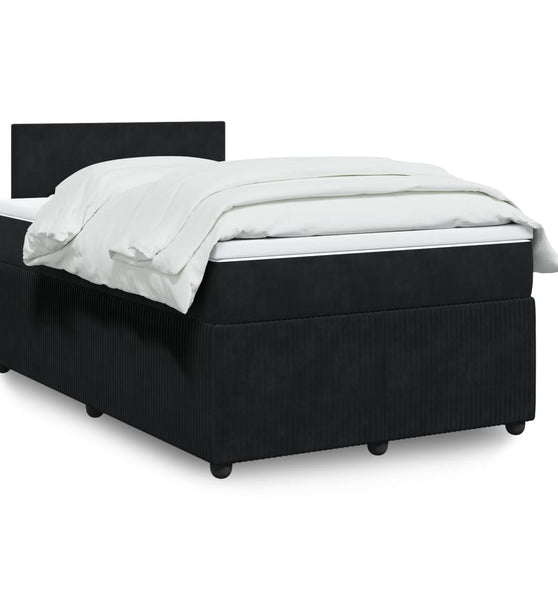 Boxspringbett mit Matratze Schwarz 120x200 cm Samt