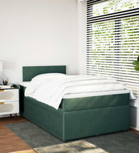 Boxspringbett mit Matratze Dunkelgrün 120x200 cm Samt