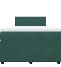 Boxspringbett mit Matratze Dunkelgrün 120x200 cm Samt