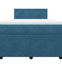 Boxspringbett mit Matratze Blau 120x200 cm Samt