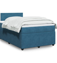 Boxspringbett mit Matratze Blau 120x200 cm Samt