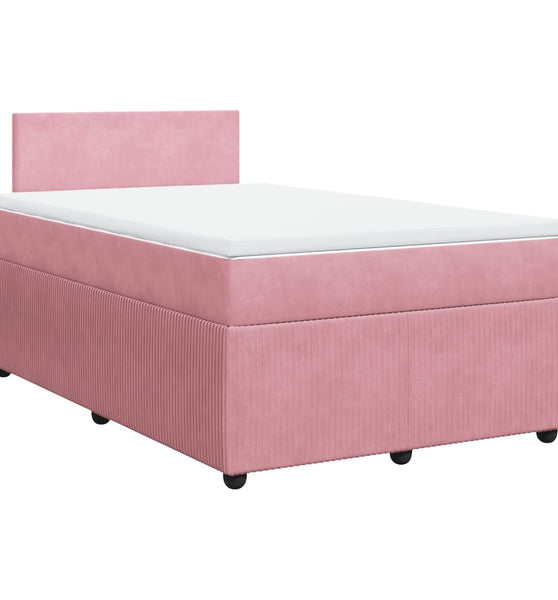 Boxspringbett mit Matratze Rosa 120x200 cm Samt