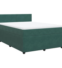Boxspringbett mit Matratze Dunkelgrün 140x200 cm Samt