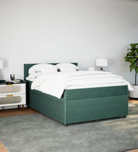 Boxspringbett mit Matratze Dunkelgrün 140x200 cm Samt