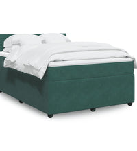 Boxspringbett mit Matratze Dunkelgrün 140x200 cm Samt