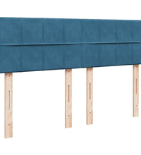 Boxspringbett mit Matratze Blau 140x200 cm Samt