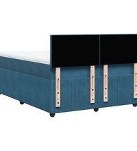 Boxspringbett mit Matratze Blau 140x200 cm Samt