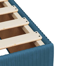 Boxspringbett mit Matratze Blau 140x200 cm Samt