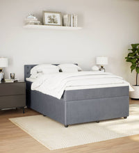 Boxspringbett mit Matratze Dunkelgrau 140x200 cm Samt