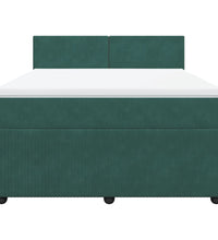 Boxspringbett mit Matratze Dunkelgrün 160x200 cm Samt