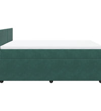 Boxspringbett mit Matratze Dunkelgrün 160x200 cm Samt