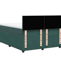 Boxspringbett mit Matratze Dunkelgrün 160x200 cm Samt