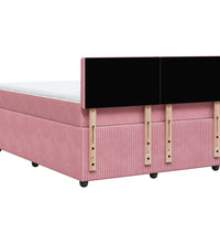 Boxspringbett mit Matratze Rosa 160x200 cm Samt