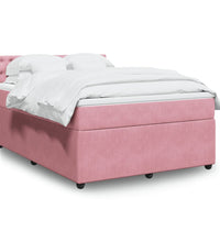Boxspringbett mit Matratze Rosa 160x200 cm Samt