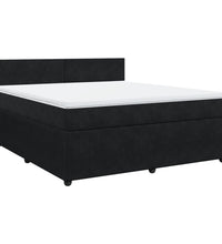 Boxspringbett mit Matratze Schwarz 180x200 cm Samt