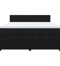 Boxspringbett mit Matratze Schwarz 180x200 cm Samt