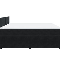 Boxspringbett mit Matratze Schwarz 180x200 cm Samt