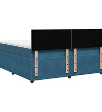 Boxspringbett mit Matratze Blau 180x200 cm Samt