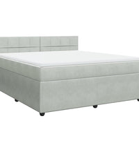 Boxspringbett mit Matratze Hellgrau 180x200 cm Samt